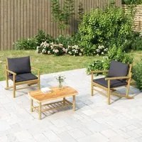 Sedie da Giardino 2 pz con Cuscini Grigio Scuro in Bambcod mxl 118662