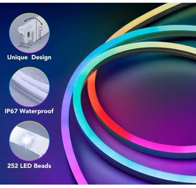 Govee - Neon SMART pieghevole Striscia LED RGBIC 2m Wi-Fi IP67