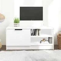 Mobile Porta TV Bianco 80x35x36,5 cm in Legno Multistrato 811466