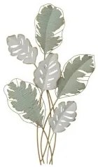 Decorazione da Parete DKD Home Decor Metallo Bianco Verde Moderno Foglia della pianta (57 x 5,7 x 103 cm)