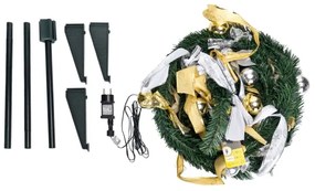 Aigostar - Albero di Natale LED da esterno 80 LED/230V 1,2 m IP44 bianco/oro luce bianca calda