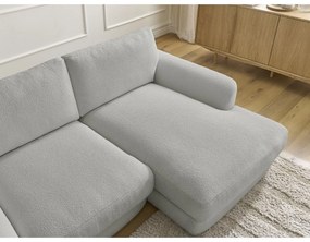 Divano angolare grigio chiaro (con penisola a destra/con chaise lounge) con rivestimento in bouclé Leonore – Bobochic Paris