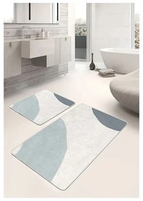 Set di tappetini per il bagno in velluto grigi/crema 2 pz 60x100 cm Abstract Shapes – Mila Home