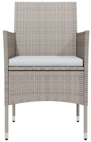 Set da pranzo per giardino 3 pz con cuscini grigio e nero