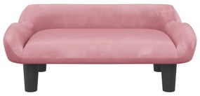 Divano per bambini rosa 70x40x24 cm in velluto