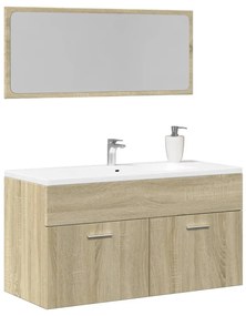 Set Mobili Da Bagno 2 Pz Rovere Sonoma İn Legno Multistrato /