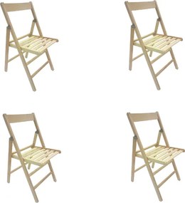 sedia richiudibile in legno di faggio naturale set 4