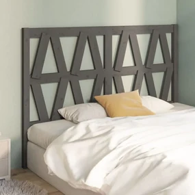 Testiera per letto grigia 146x4x100cm in legno massello di pino
