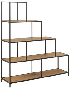 Libreria nera in rovere 135x150 cm Seaford - Actona