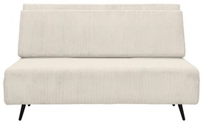 Divano letto in velluto a coste color crema 140 cm Mallory - Støraa