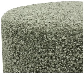 Poggiapiedi verde con rivestimento in bouclé Ejby – House Nordic