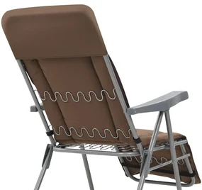 Sedie da giardino pieghevoli con cuscino 2 pz marrone