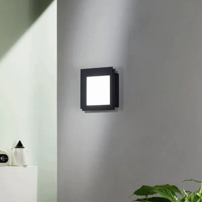 Applique LED in metallo Nero 24x24 cm e diffusore in acrilico PASSPARTOU