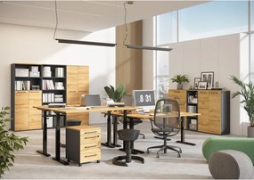 Scrivania regolabile elettricamente con piano effetto rovere 80x160 cm Agenda - Germania