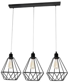 Lampadario KARO 3xE27/15W/230V nero