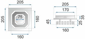 Lampada Da Soffitto Cristallo Plafoniere LED 24W Quadrato APP409-C APP410-C