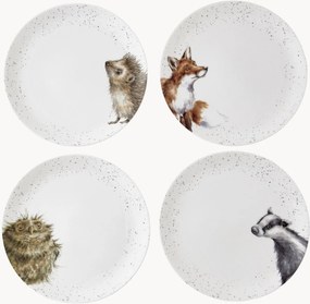 Set di 4 piatti da torta in Fine Bone China Wrendale Designs