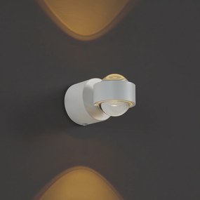 Lampada da parete di design bianca con LED IP44 - Lens