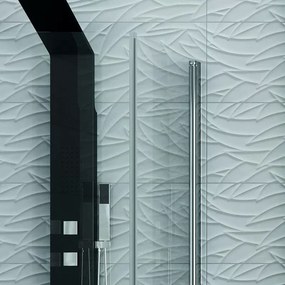 Box doccia angolare 90x80 due ante battenti finitura cromo | KS2800 - KAMALU
