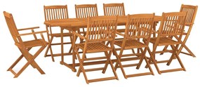 Set da pranzo da giardino 7 pz in legno massello di acacia