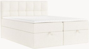 Letto boxspring in ciniglia fatto a mano con contenitore Shay, H3