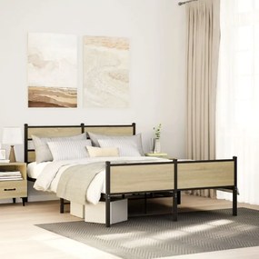 Giroletto Senza Materaso İn Metallo Rovere Sonoma 160x200 Cm /