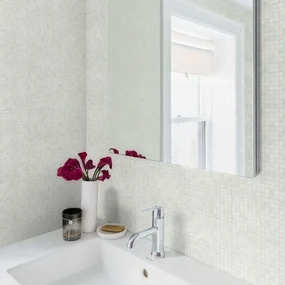 Mosaico in vetro Moonstone bianco L 31.6 x L 31.6cm x Sp. 4 mm, 10 pezzi