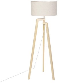 Lampada da terra legno paralume pepe 50 cm - PUROS