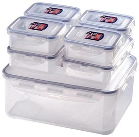 SET 7x Contenitore alimenti LOCK blu/trasparente