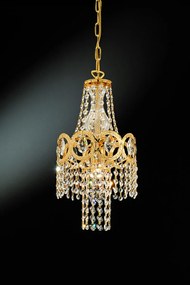 1-light suspension lamp gold and crystal 416/S1  Royal Crystal - Arredoluce Cromo