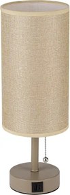 Brilagi - Lampada da tavolo con porta USB TABLON 1xE27/25W/230V beige
