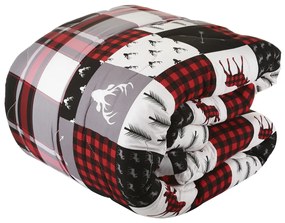 Trapunta matrimoniale renne e scozzese double face Cottage