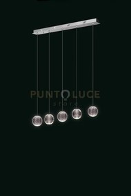 Lampada a sospensione diamante, acrilico trasparente, montatura cro...