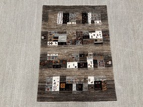 Loribaft Tappeto 90 x 120 Grigio (Iran) Annodato A Mano