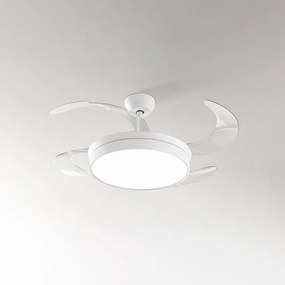 Ventilatore con struttura in metallo. Colore bianco opaco