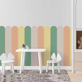 Carta da parati autoadesiva in tessuto Arco - Warm Terracotta (colore caldo e terroso per lo stile boho) | Inspio