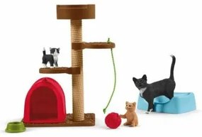 Playset Schleich Playtime for cute cats Gatti Plastica