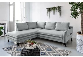 Divano letto angolare grigio chiaro L, angolo sinistro Charming Charlie - Miuform