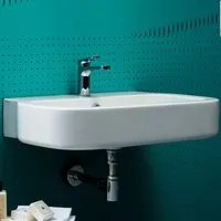 Lavabo Sospeso modello Glaze cm 75 Ceramica Azzurra Design Moderno Squadrato