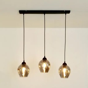 Lampadario a sospensione con filo LILI 3xE27/15W/230V nero/grigio