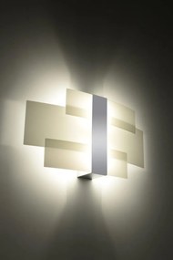 Applique da parete in acciaio e vetro CELIA 2xG9 Bianca da interno