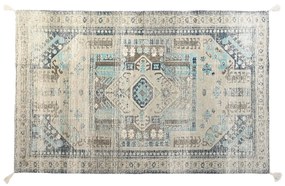 Tappeto DKD Home Decor Finitura invecchiata Azzurro Cotone Arabo (120 x 180 x 1 cm)