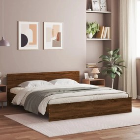 Giroletto Con Testiera Rovere Marrone 200x200 Cm /