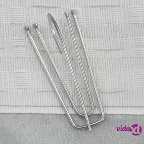 vidaXL Tende Oscuranti con Ganci Effetto Lino 2 pz Grigie 140x245 cm