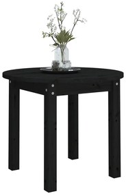 Tavolino da salotto nero Ø 55x45 cm in legno massello di pino