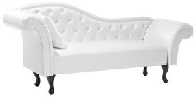 Chaise longue vintage sinistra in pelle sintetica bianca LATTES Beliani
