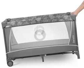 Lionelo - Lettino da viaggio FLOWER Grigio Pietra