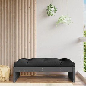 Poggiapiedi Da Giardino 120x80 Cm Legno Massello Di Pino Grigio /