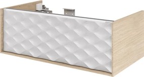 Mobile da bagno sospeso sotto lavabo L 70 x H 35 x P 51 cm bianco, 1 cassetto Neo, Maniglie acquistabili separatamente