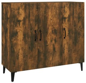 Credenza rovere fumo 90x34x80 cm in legno multistrato